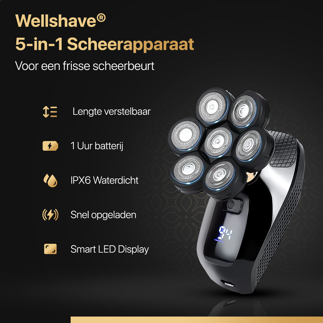 Wellshave® 5-in-1 Scheerapparaat Mannen Deluxe