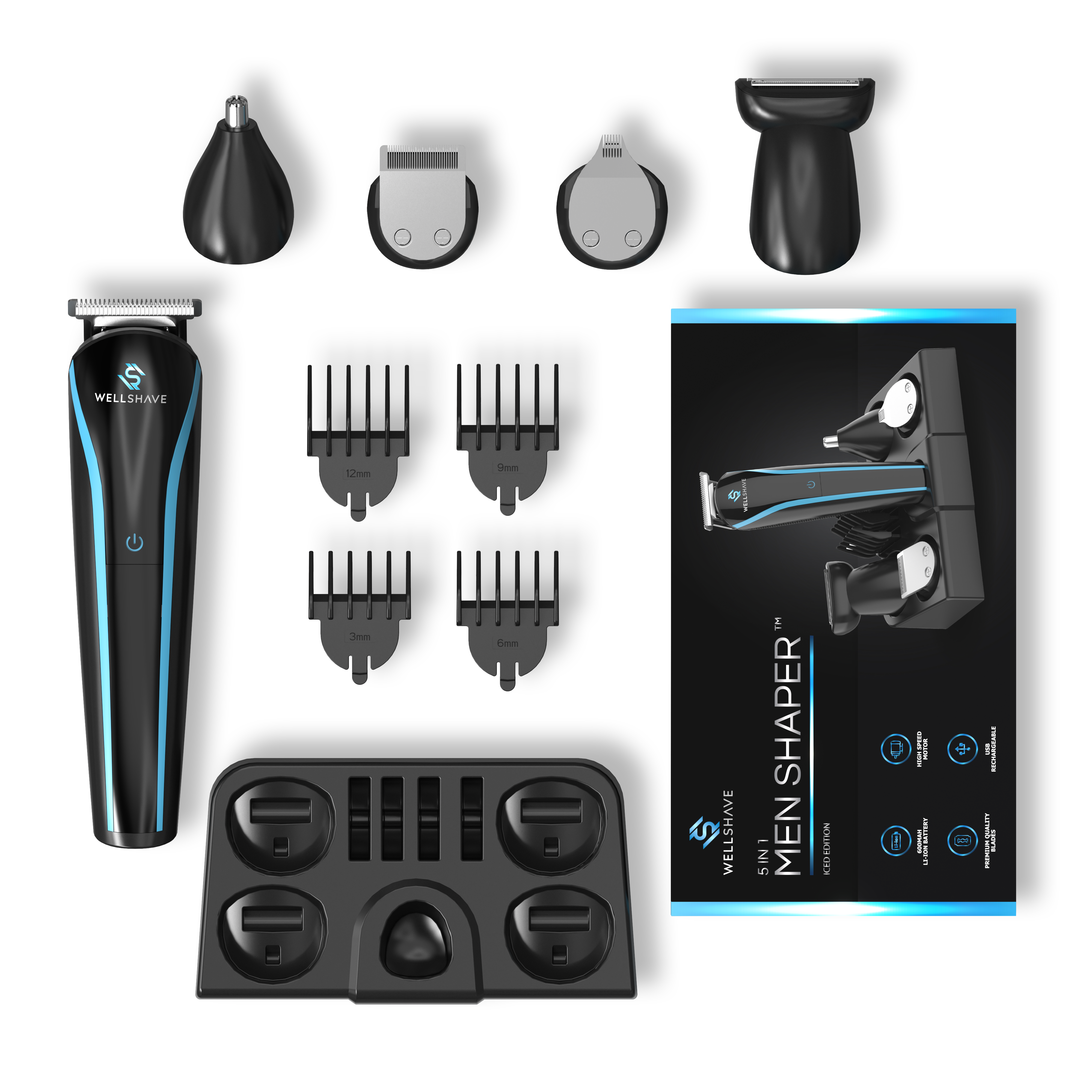 Wellshave® 5-in-1 Baardtrimmer Man Shaper Iced™ 