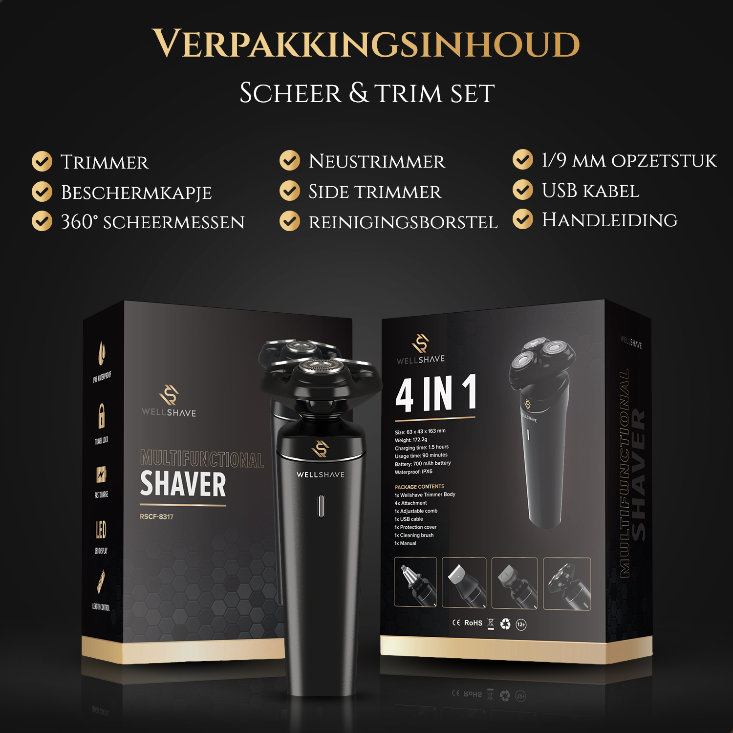 Wellshave® 4-in-1 Scheerapparaat Elegant™