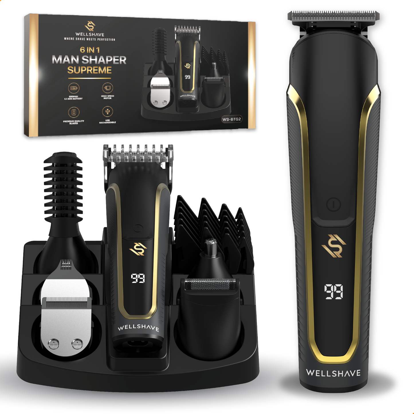 Wellshave 6 in 1 Baardtrimmer Supreme