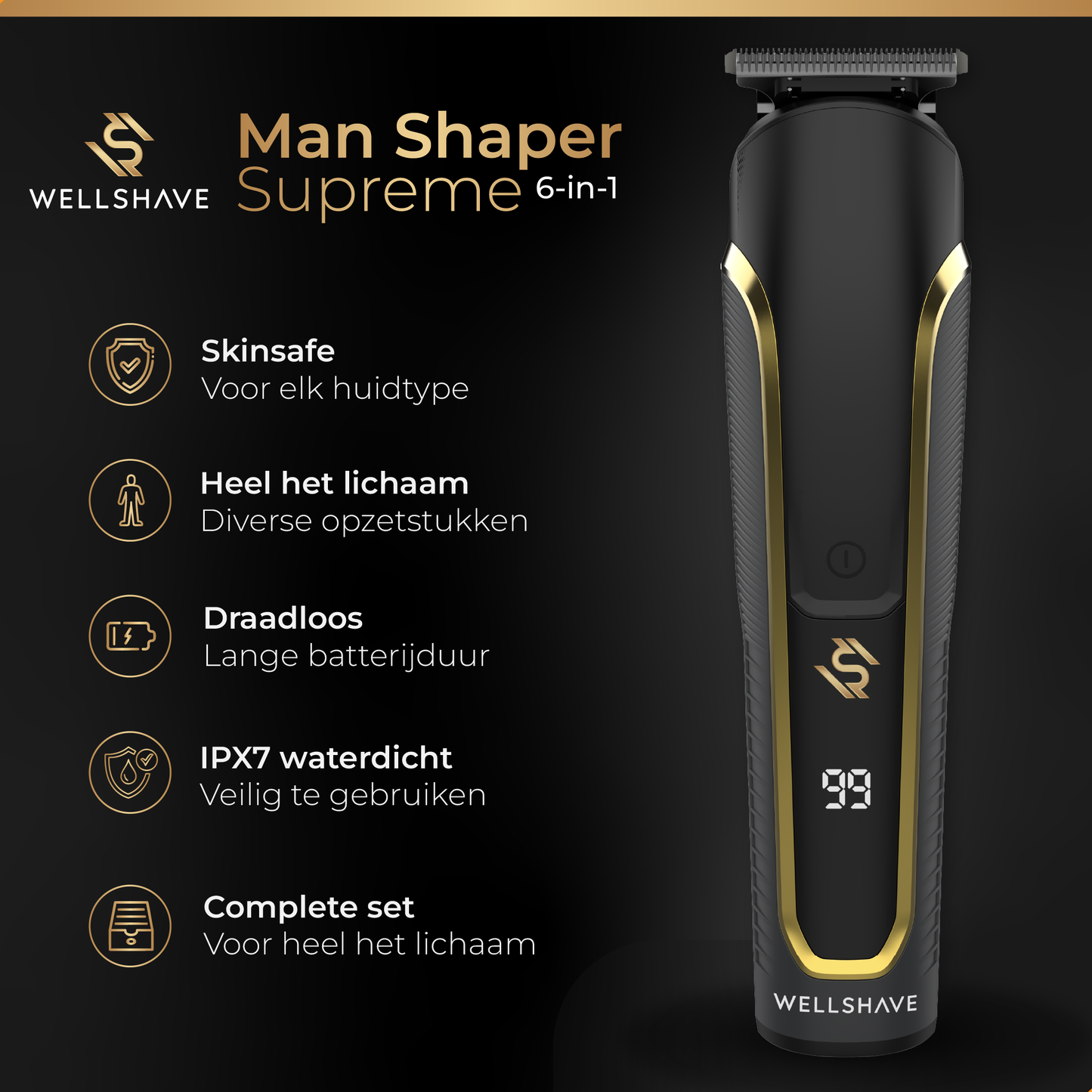 Wellshave 6 in 1 Baardtrimmer Supreme